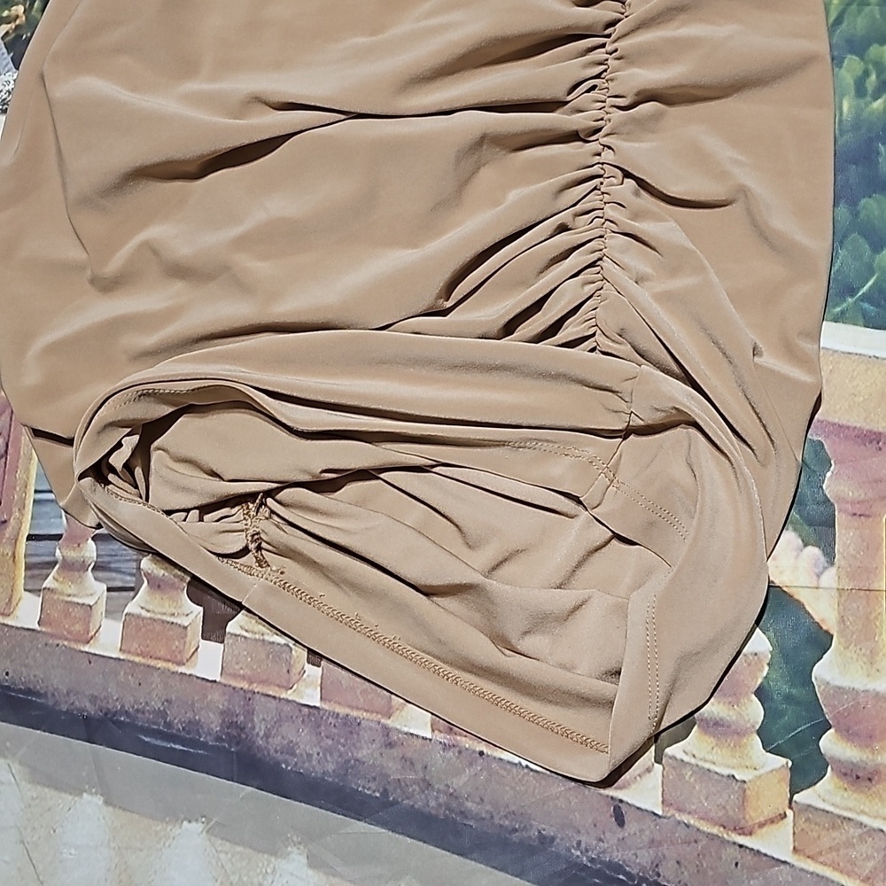 Express Ruched Tan Skirt Size XS - Picture 5 of 6